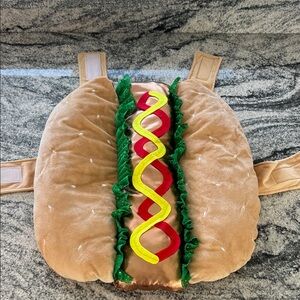 Hot Dog Dog Costume with Mustard and Ketchup